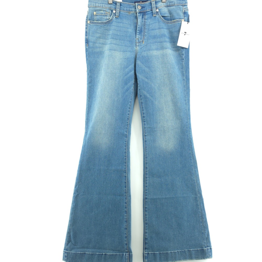 7 For All Mankind Womens Dojo Original Trouser Denim Blue 30 Ibiza Flare Jean